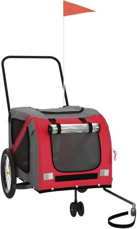 Фарм-причіп для велосипеда ZEYUAN: червоний та сірий, оксфордська тканина та метал