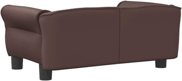 Лягушковий лежак для собак, м'який лежак для тварин, лежанка-софа для маленьких собак, лежанка для котів, коричневий штучний шкіряний, 70x45x30 см