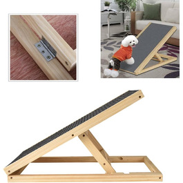 Рампа для собак Efan з масиву дерева, регульована висота, до 150 кг, для автомобілів та вантажівок (70 x 35 см, H30-40 см)