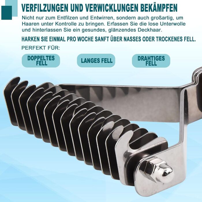 Тріммер для підшерстка Coat King, щітка для собак та котів, 14 лез, 184*62 мм