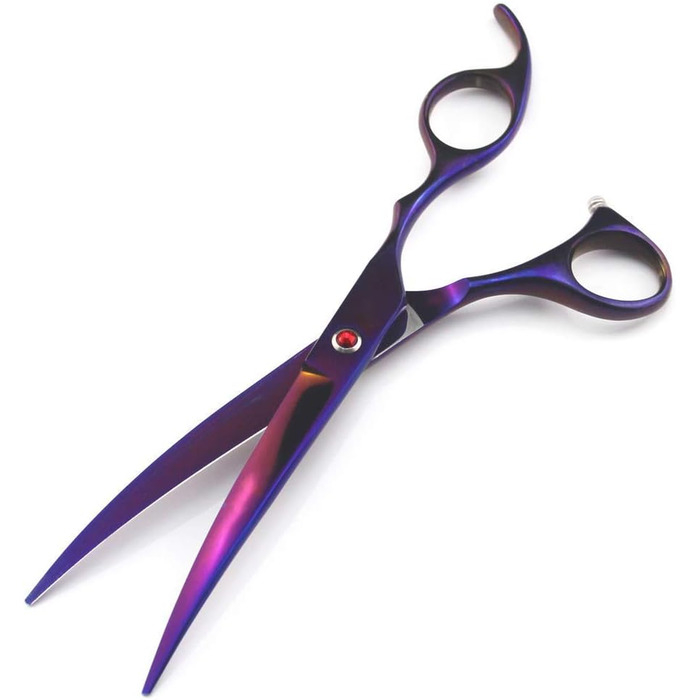 Набір професійних ножиць для грумінгу собак QUNINE, 17.8 см (золотий/фіолетовий)