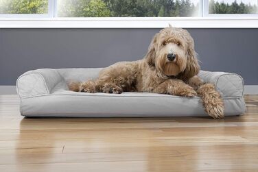 Кішечка Furhaven: ліжко для собак та котів з гелевим охолодженням, 91x69x17 см, сріблясто-сірий колір