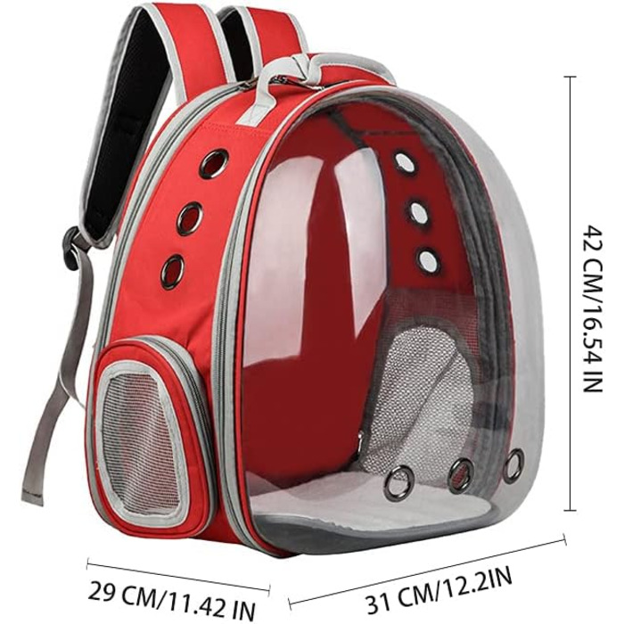 Транспортна переноска для котів Transportbox Katze – складана переноска для котів та маленьких собак, з регульованим плечовим ременем, для безпечного транспортування та комфортних подорожей (червона)