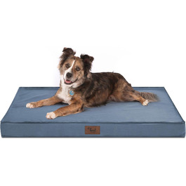 Лежанка для собак Outdoor, водонепроникна, ортопедична, великих порід, знімний чохол, блакитна, L