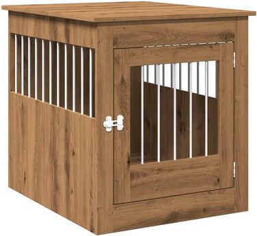 Клітка для собак у меблевому стилі vidaXL, артезіанський дуб, 64,5x80x71 см, стильне меблеве житло для собак
