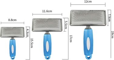 Преміум щітка для грумінгу собак, для малих та великих порід, видаляє шерсть, синій колір