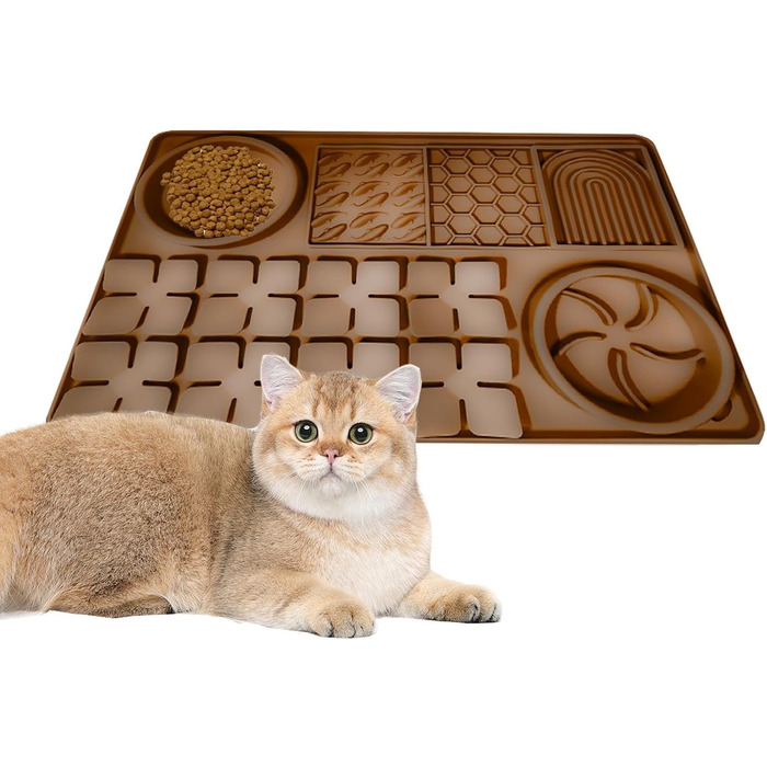 Килимок для повільного годування собак, антистрес, коричневий