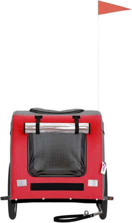 Причіп для велосипеда для собак, червоний та сірий, Oxford-Gewebe & Eisen, модель 93838