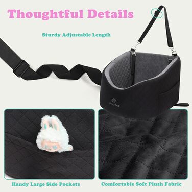 Автомобільний лежак для собак iPetba: комфортний, миючий, для собак до 15 кг, чорний