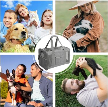 Транспортна переноска для тварин: регульована переноска для собак | складаний вольєр для собак | дихаючий дорожній вольєр з сіткою, прозорий (сірий)