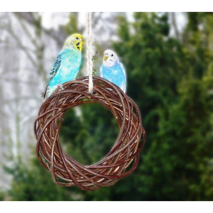 Дерев'яний іграшковий кілечко з лози для птахів (волинки, корели та ін.); Vogelgaleria®