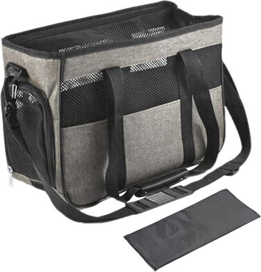 Транспортна сумка для собак та котів Duroecsain | Дихаюча сумка-переноска для подорожей, кемпінгу та прогулянок на природі сірого кольору
