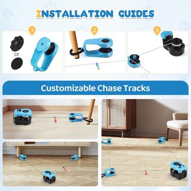 Інтерактивна іграшка для котів GJCrafts: автоматичне котяче бігове колесо, іграшка для полювання з дистанційним керуванням, регульована швидкість