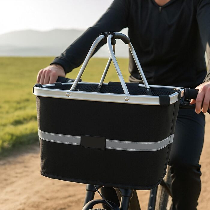 Кошик для велосипеда на кермо, для собак, для покупок, подорожей та пікніків, з адаптером для керма