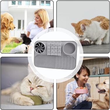 Килимок для собак - лижучий килимок, килимок для собак, килимок для цуценят, килимок для годування собак з силікону, миска для собак з кормом Gray