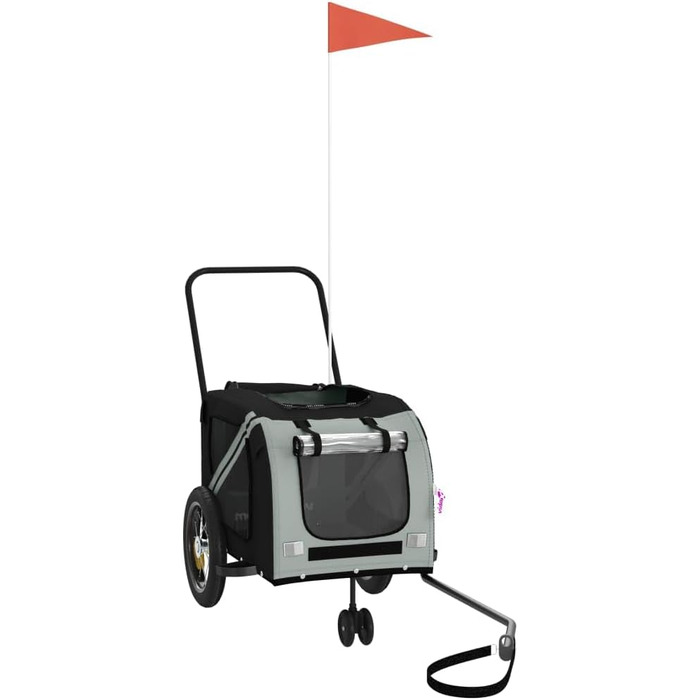 Причіп для велосипеда для собак Сірий та Чорний, Oxford-Gewebe та залізо, LH88839