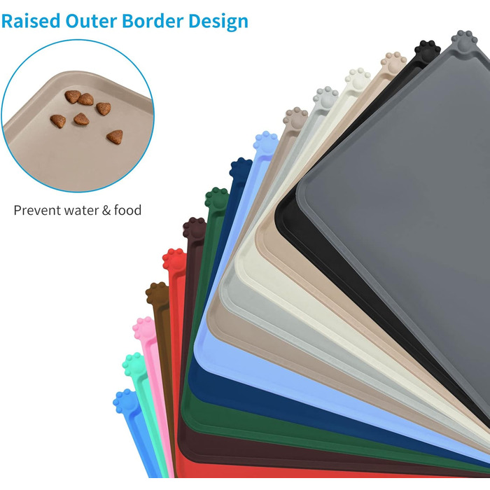 Силіконовий килимок для годування собак та котів AUDWUD, водонепроникний, антиковзний, 53x38 см, колір Adobe Brown