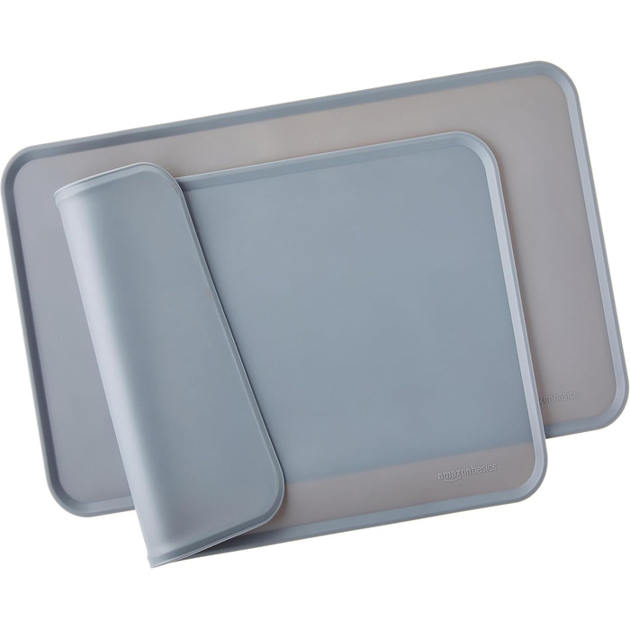 Підкладки під годівницю для тварин Amazon Basics, силіконові, 47 x 29 см, сірі (2 шт.)