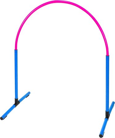 SPORTIKEL24 Superhund Hoopers Hoop – обруч для аджиліті собак, пластик, блакитна база з кольоровими арками (6 кольорів), VDH-сумісний, гнучкий, стійкий до погодних умов (блакитний/рожевий)