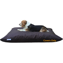 Чохол для лежака та подушки для собак і котів Dogbed4less, розмір L, 121,9x73,9 см, водонепроникний, з мікрозамші, коричневий, тільки чохли