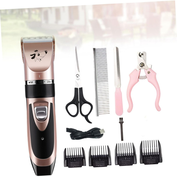 Електрична машинка для стрижки собак Sosoport з аксесуарами. Ергономічний дизайн для безпечного та тихого догляду