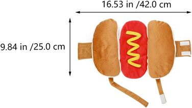 Костюм хот-дога для тварин: стильний одяг для собак та котів, костюми для домашніх улюбленців, карнавальні костюми для собак та котів, розмір M