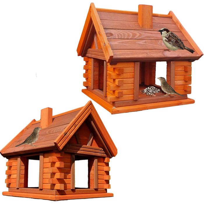Дерев'яний будиночок для птахів VOGELHAUS, коричневий, ерш, годівниця