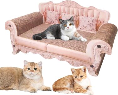 Кігтеточка для котів з картону, лежанка-софа, 60x24x30 см