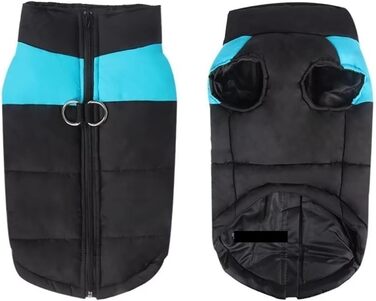 Водонепроникний теплий одяг для собак, халат, зимова жилетка, куртка з утеплювачем та блискавкою, одяг для маленьких, середніх та великих собак (Синій, 5XL)