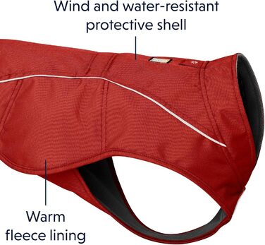 RUFFWEAR утеплена куртка для собак з флісом, червона, XS, зносостійка, для холодної погоди