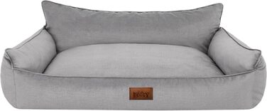 Крісло-ліжко для собак, ліжко для домашніх тварин, м'яке ліжко для собак, ліжко-матрац для собак, ліжко-софа для собак, XXL, 106 x 80 см, бежевий, екологічний льон