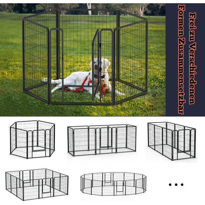 Вольєр для цуценят Froadp 6-TLG, 65 x 80 см: загон для собак, вольєр, огорожа, 6 елементів
