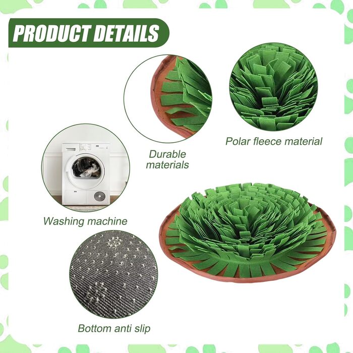 Schnüffelmatte для собак: інтерактивна килимок для годування, навчання та розваг. Матеріал: зелений