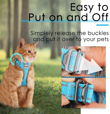 Шлейка для собак ThinkPet No-Pull, дихаюча, для малих, середніх та великих собак, регульована, м'яка, безпечна, з контролем, з підкладкою, світловідбиваюча