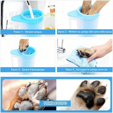 Очищувач лап для собак з силіконовою щіткою, регульований, великий об'єм, підходить для лап собак та котів