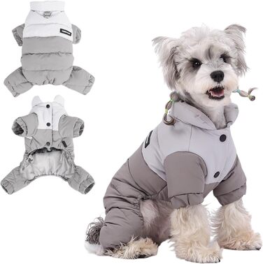 PETCUTE Зимова куртка для собак - водонепроникна, тепла, для великих і середніх собак, з кільцем D, вітрозахисна жилетка, одяг для домашніх тварин, сірий (3XL)