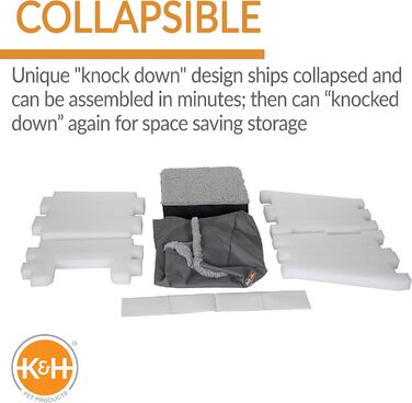 Підвищення для собак і котів K&H Pet Products, складна конструкція, сірий колір, маленький розмір