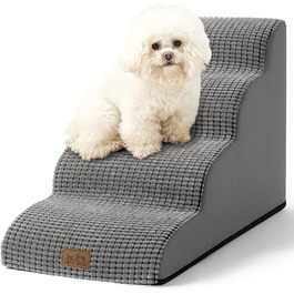 Сходинки для собак маленьких порід 50 см: зручні та безпечні для ліжка, 4 сходинки, сірий колір, 40x72x50 см