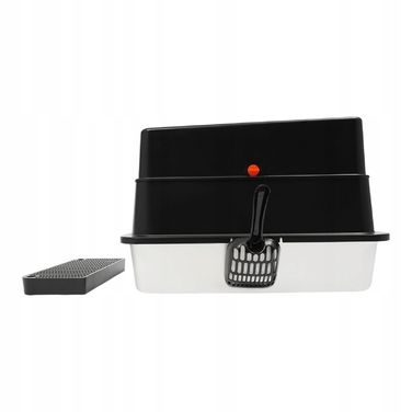 Відкритий лоток-куветра для котів із нержавіючої сталі, чорний