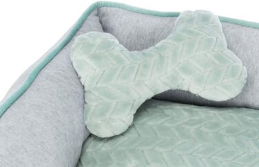 Ліжко для собак TRIXIE Junior 50x40 см сірий/м'ятний - м'яке міні-ліжко для цуценят, кошик для маленьких собак, з неслизьким покриттям