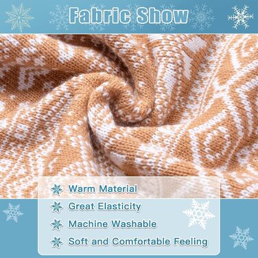 Теплий зимовий пуловер для собак та котів Bingpet з малюнком сніжинок, бежевий (M)