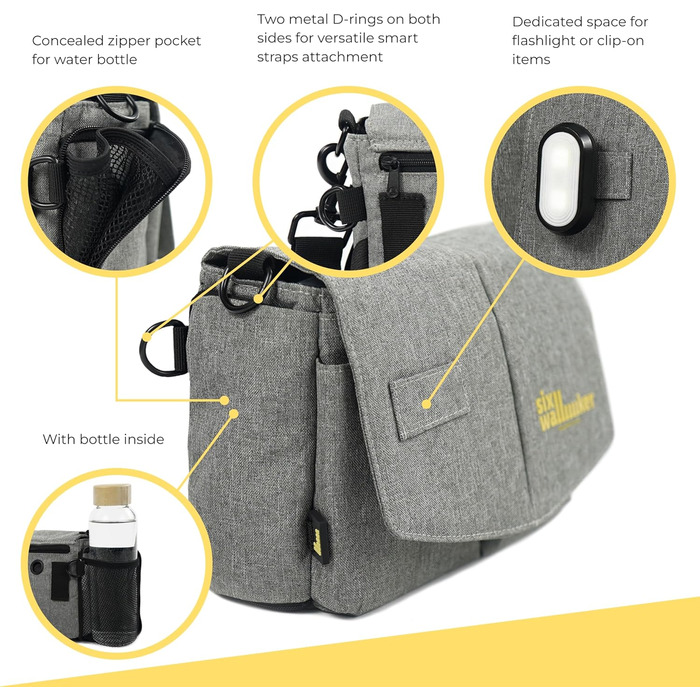 Leckerlibeutel для собак Arrivly SixWalker з магнітним закриттям: практичний фідер для тренувань, універсальна сумка для ласощів з винімною кишенькою (сірий)