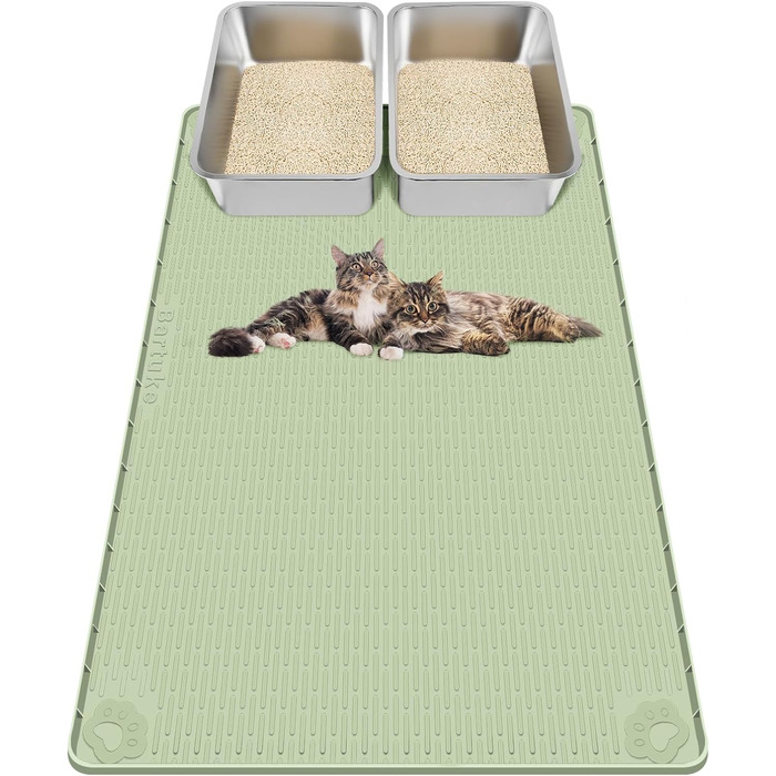 Килимок для котячого туалету Kalolary, великий, силіконовий, зелений (101 x 71 см)