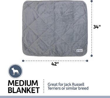 PetFusion Premium Plus середня ковдра для собак 107x86 см, двосторонній мікроплюш, сірий, 100% поліестер