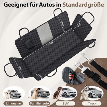 Захист для заднього сидіння автомобіля Angooni - водовідштовхуючий, антиковзний, стійкий до подряпин (135x120 см), універсальний, з віконцем