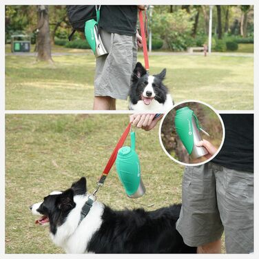 ЛьюмоЛіф - пляшка для води для собак, 800 мл, нержавіюча сталь, портативна, для подорожей, хандер, кемпінг (зелена)