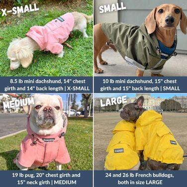 Водонепроникний дощовик для собак DJANGO Highland, оливковий, M (Medium), з капюшоном та отвором для шлейки