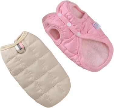 Зимовий теплий одяг для собак, вітронепроникний, утеплений жилет з флісовою підкладкою, одяг для чихуахуа та аксесуари для домашніх тварин для холодної погоди, легкий та ізольований бежевий XL