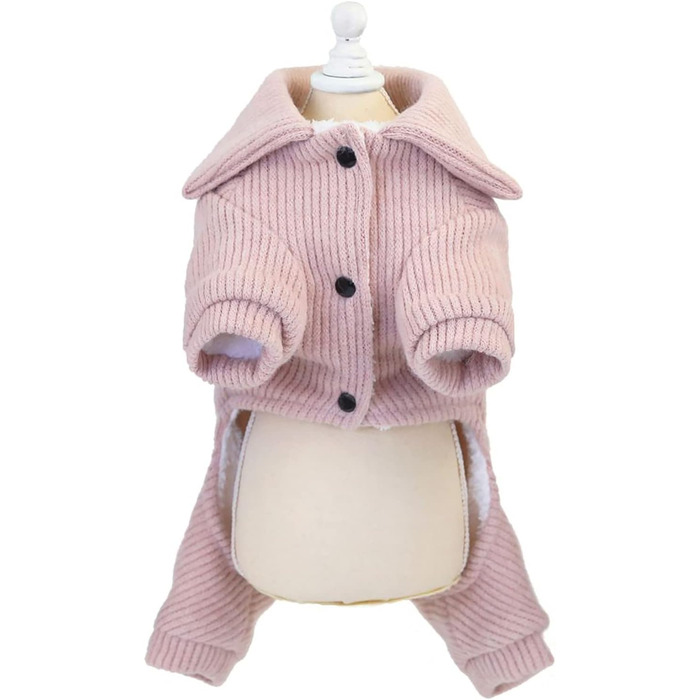 Теплий флісовий пуловер для собак - теплий зимовий одяг для маленьких собак та котів, рожевий