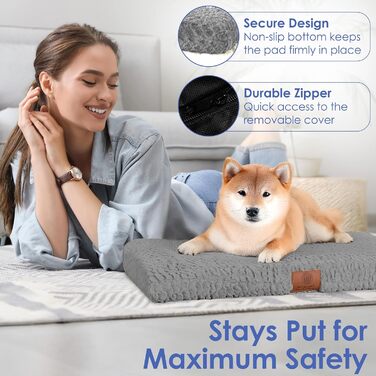 Ортопедичний килимок для собак American Kennel Club з Memory Foam, 91.4 x 58.4 см (Сірий)